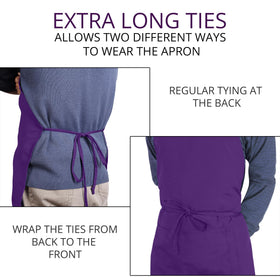 Utopia Kitchen bib apron machine-washable cold care for easy upkeep.
