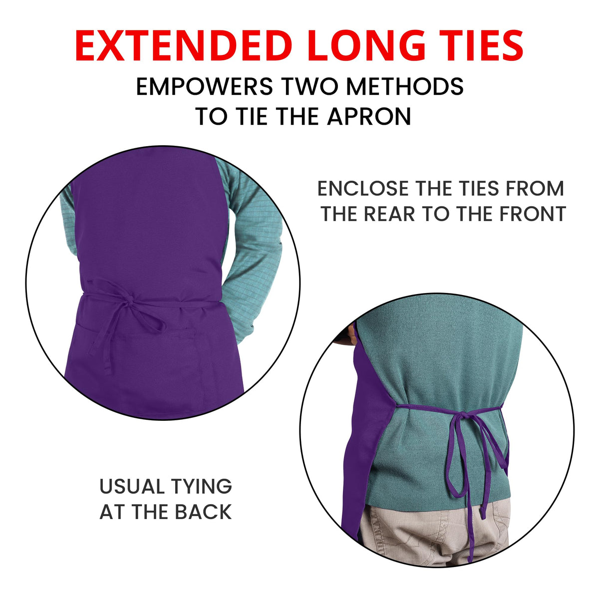 Utopia Kitchen easy-care bib apron ready for cold-water washing.