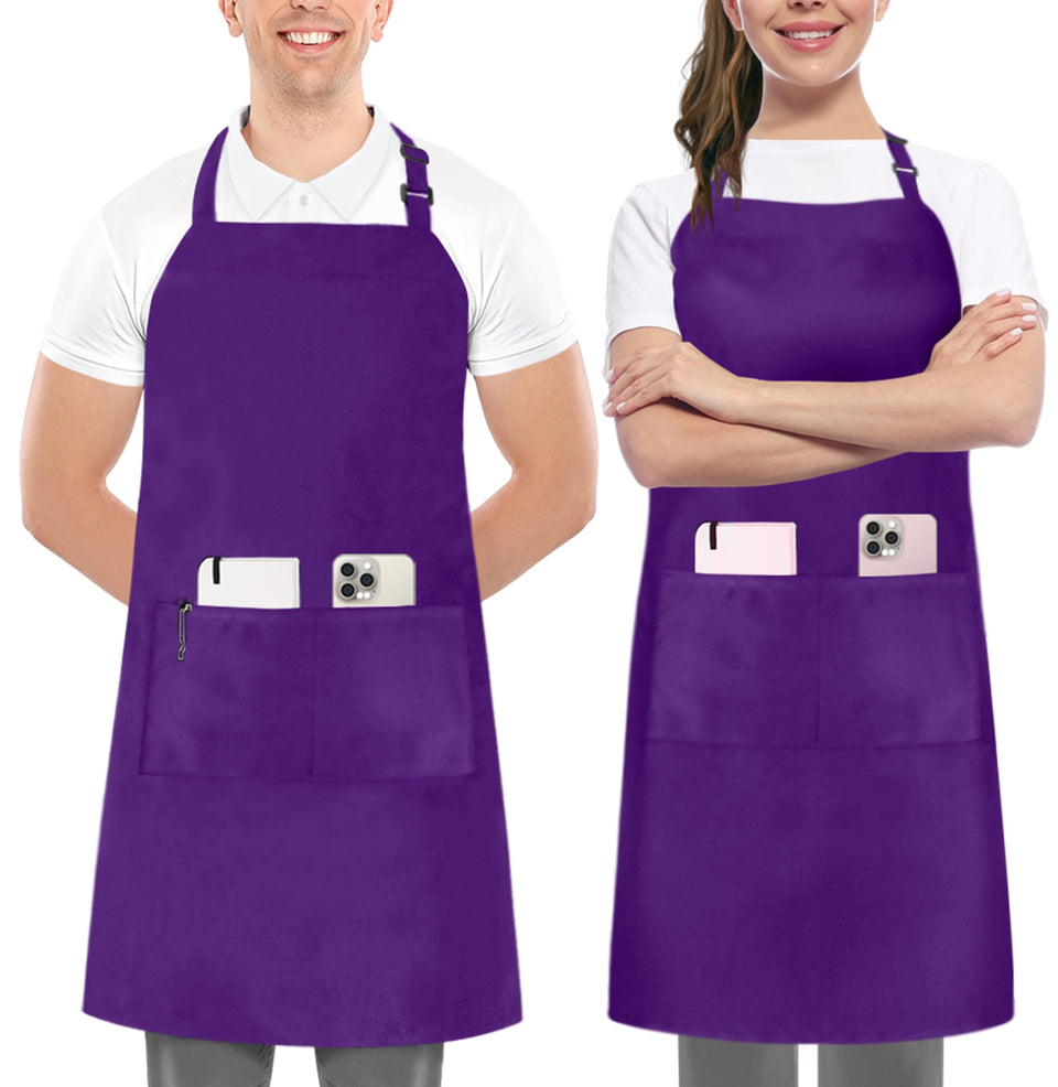 Utopia Kitchen bib apron pack-2 view protects clothing from spills during cooking.