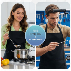 Utopia Kitchen bib apron with reinforced stitching for lasting durability during busy cooking.