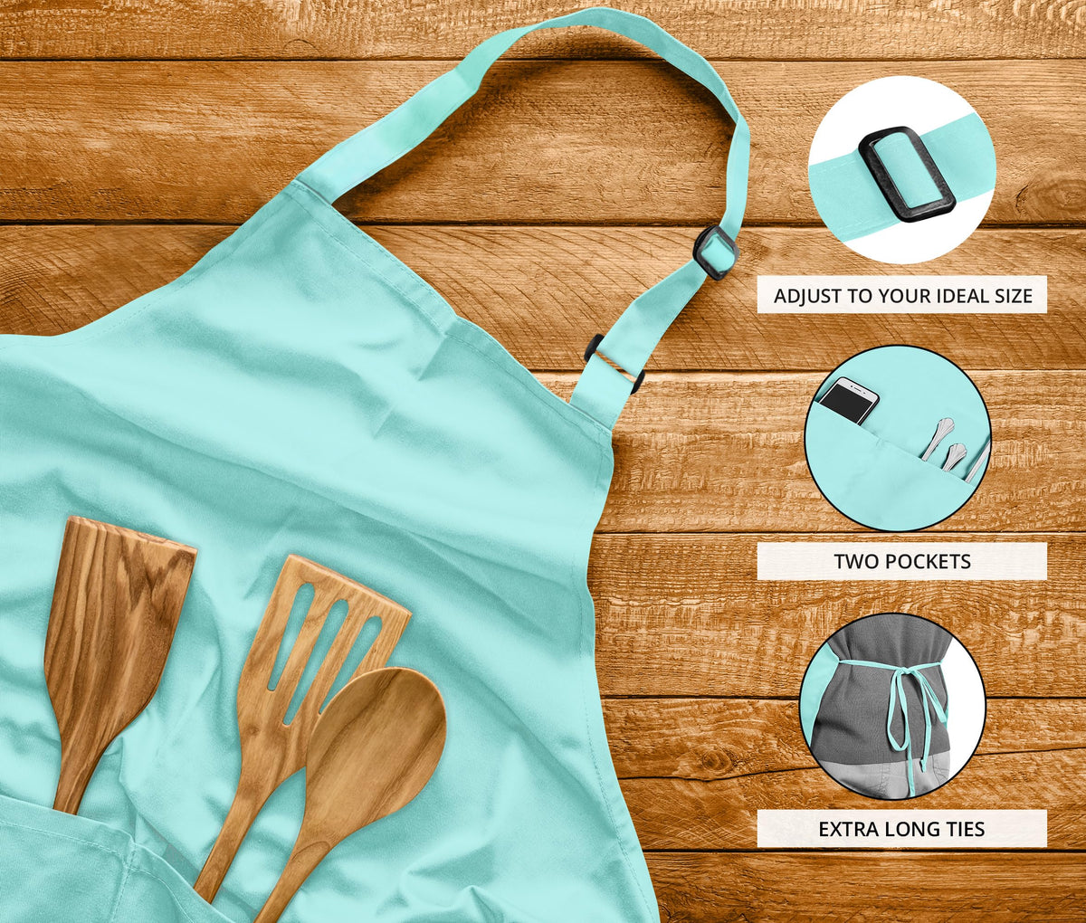 Utopia Kitchen bib apron wrinkle-free fabric stays neat through busy kitchen shifts.