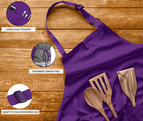 Utopia Kitchen waterdrop-resistant bib apron on counter with towel nearby.