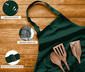 Utopia Kitchen waterdrop resistant bib apron, partial spill protection in busy kitchens.