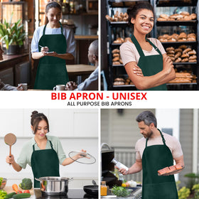 Utopia Kitchen wrinkle-free durable bib apron, lasting comfort during shifts.