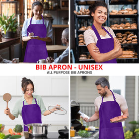 Utopia Kitchen wrinkle-free bib apron laid flat for a neat look.