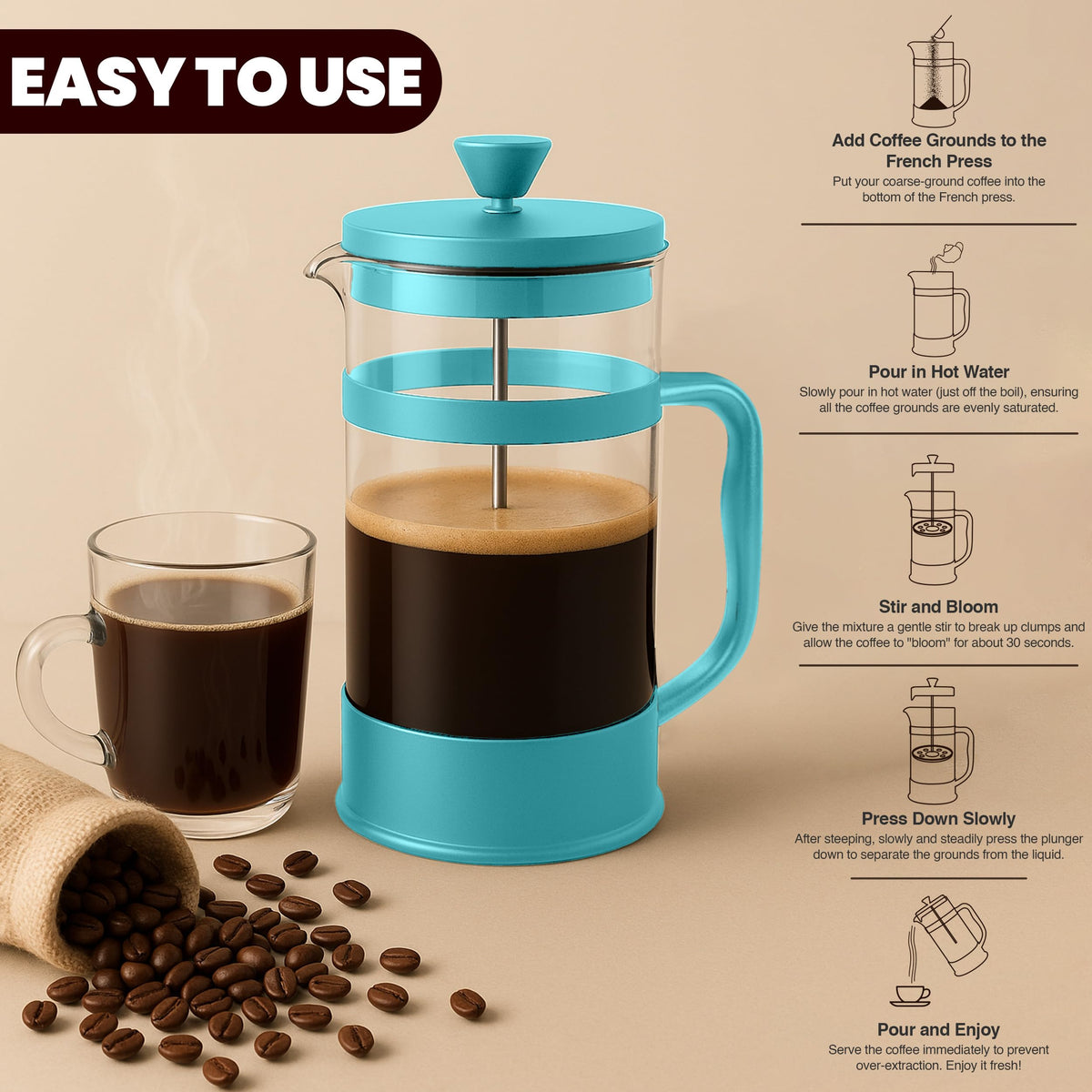 Utopia Kitchen Borosilicate Glass Carafe provides heat resistance and easy pouring