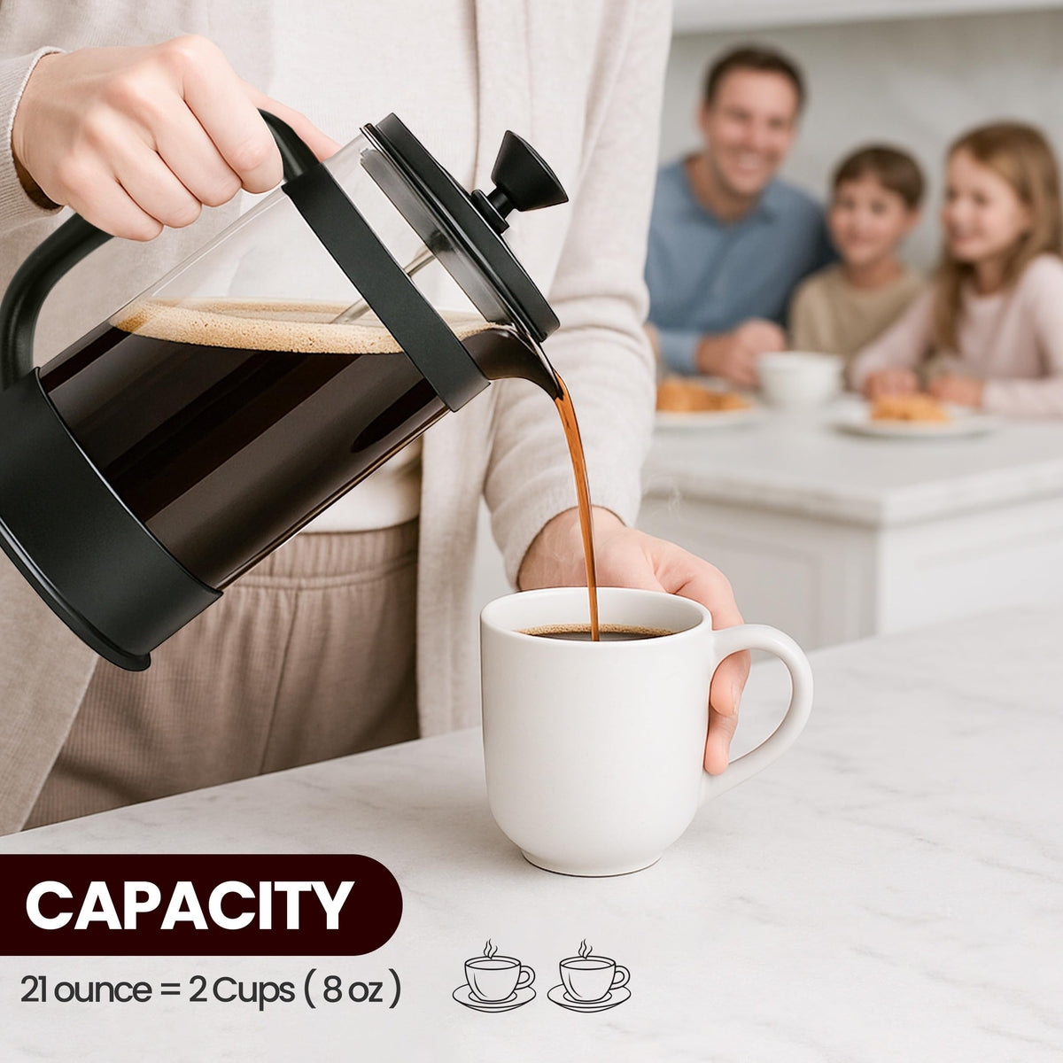 Utopia Kitchen beaker, plunger, and filter are dishwasher safe.