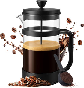 Utopia Kitchen French press with filter-system for cleaner, fuller coffee.