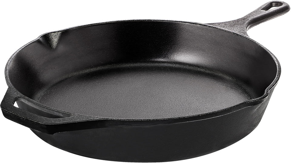 Utopia Kitchen cast iron frying pan top view showing even heat distribution for versatile cooking