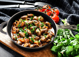 Utopia Kitchen cast iron frying pan in oven for baking or finishing dishes
