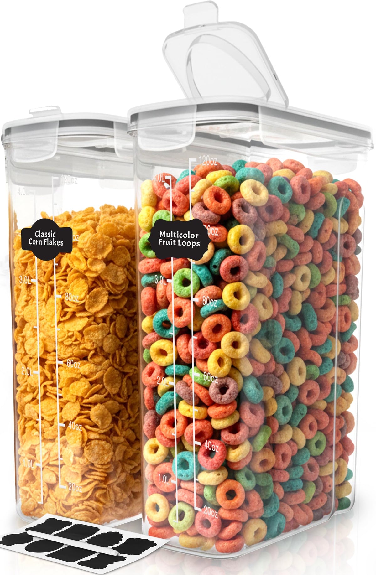 Utopia Kitchen cereal container 4L set with clear view for organized pantry storage.