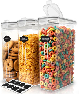 Utopia Kitchen cereal containers 3-pack with clear bodies and airtight lids