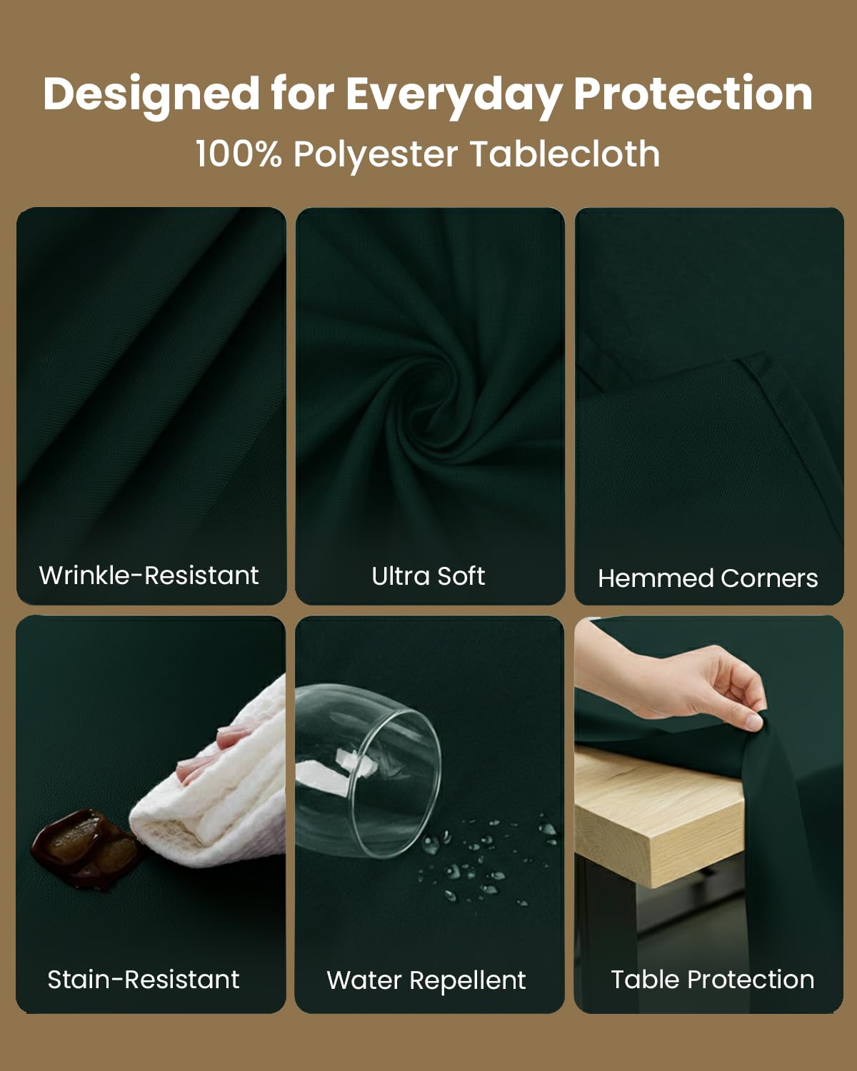 Utopia Kitchen crisp finish polyester for a polished table presentation