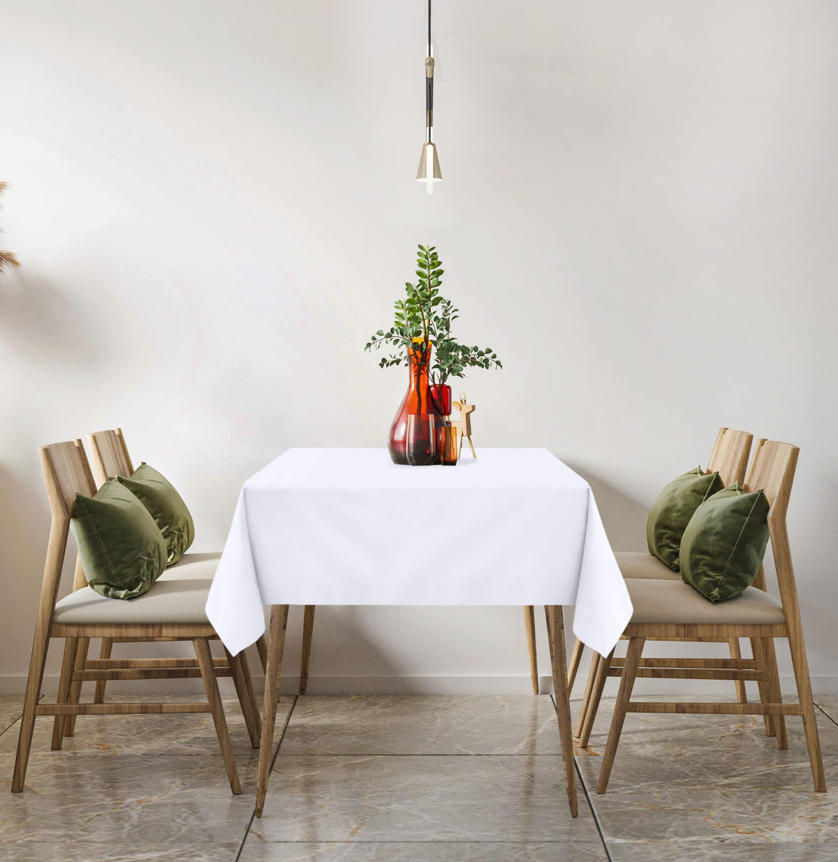 Utopia Kitchen wedding reception tablecloth adds clean, elegant styling to events.
