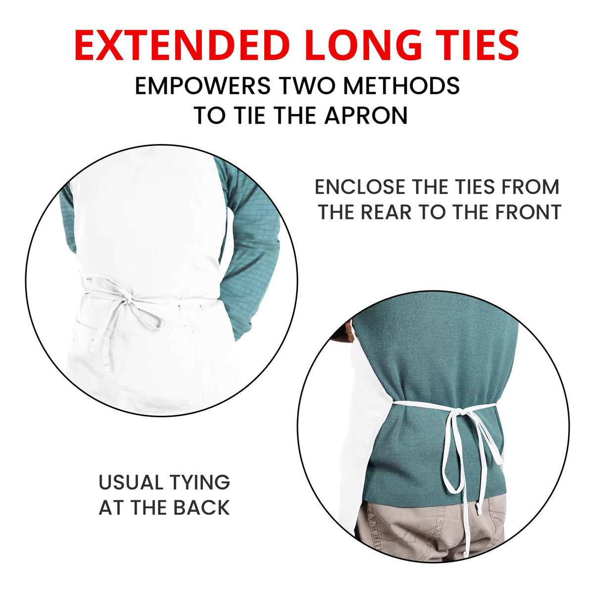 Utopia Kitchen easy-care apron, machine washable and color-safe