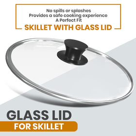 Ergonomic handles on the skillet for easy maneuvering and pouring.
