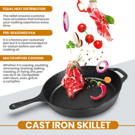 Even heat distribution on the cast iron pan supports consistent browning.