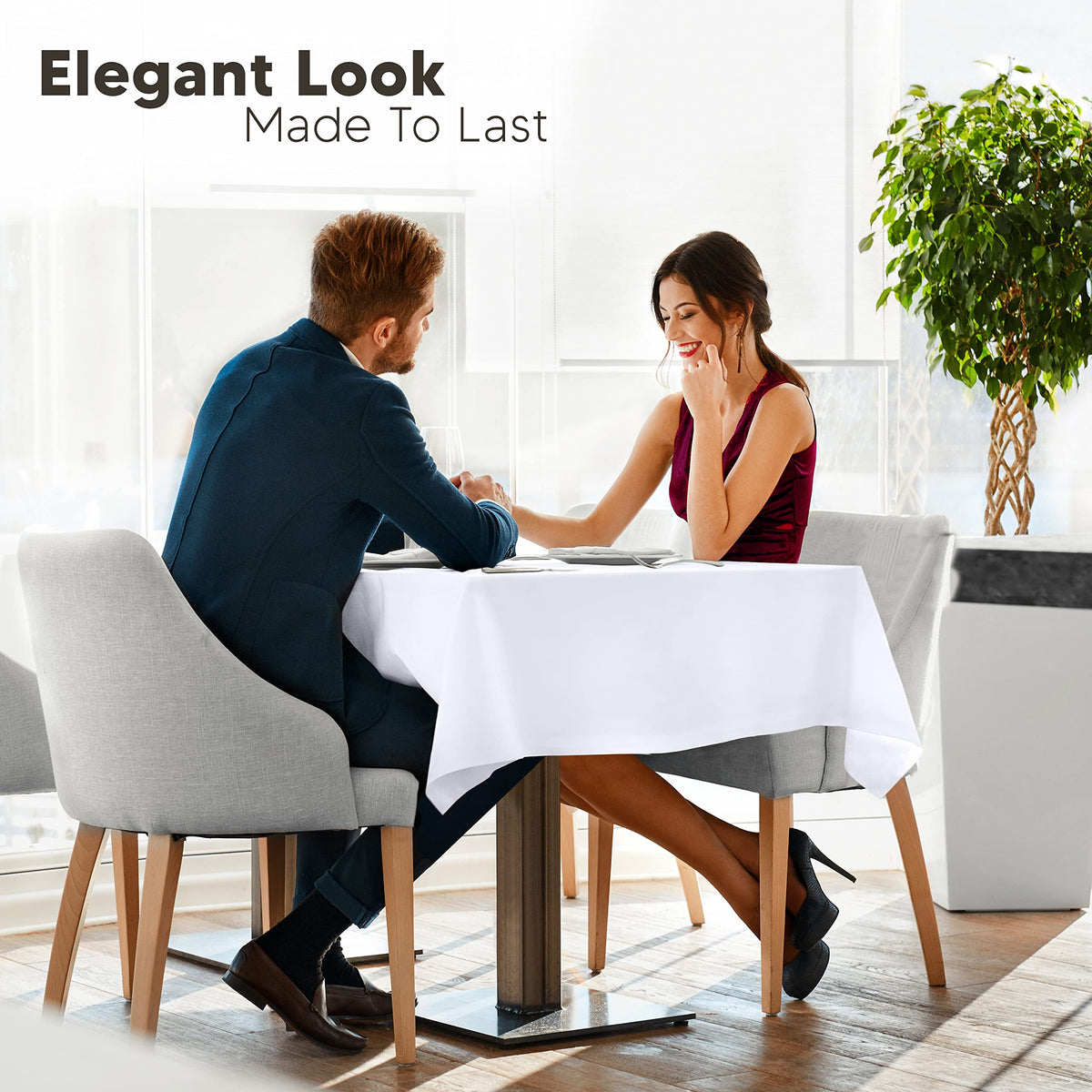 Utopia Kitchen everyday elegance tablecloth complements modern and classic décor.