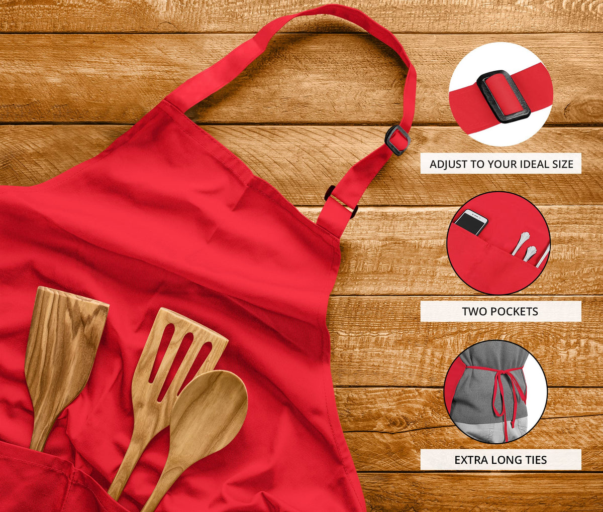 Utopia Kitchen front divided pockets designed for tools and phones.