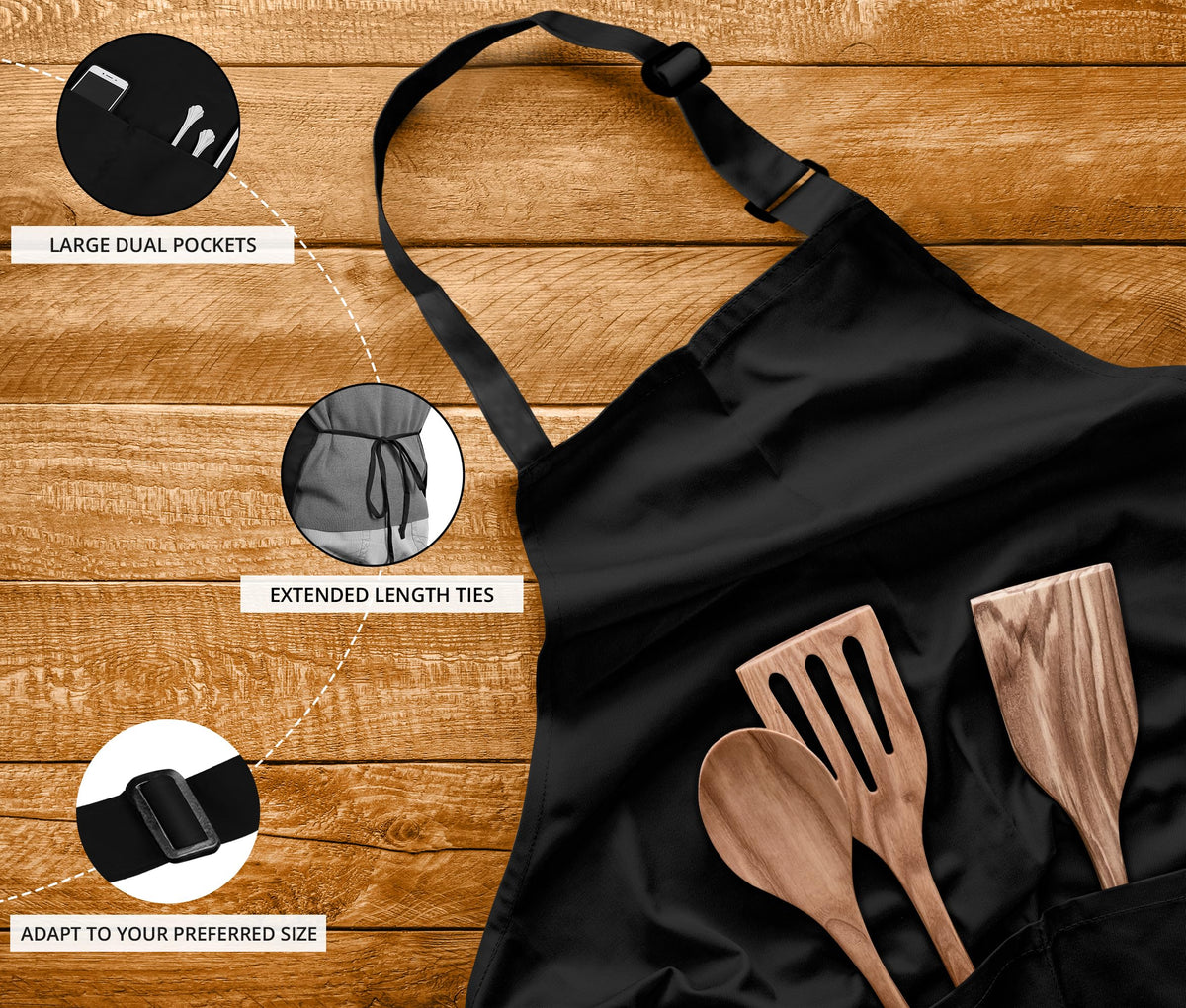 Utopia Kitchen front-pocket apron ideal for tools, phones, and recipes