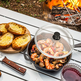 Indoors or outdoors, this skillet works on any heat source.