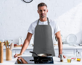 Utopia Kitchen machine-washable care keeps aprons easy to clean after cooking.