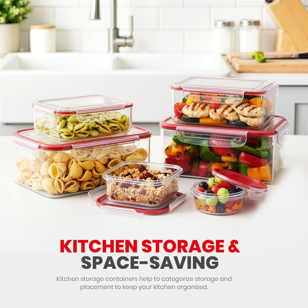 Utopia Kitchen microwave and freezer safe containers for convenient reheating.