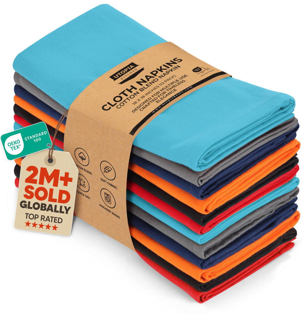 Utopia Kitchen multicolor napkins in 18x18 inch size for stylish dining