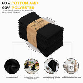 Utopia Kitchen cotton-poly blend napkins for soft, absorbent table service.