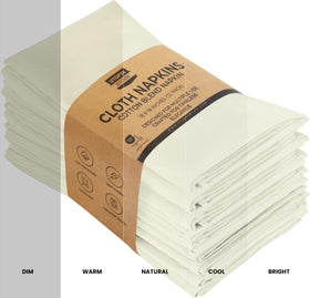 Utopia Kitchen ivory napkins with hem detail in color options.
