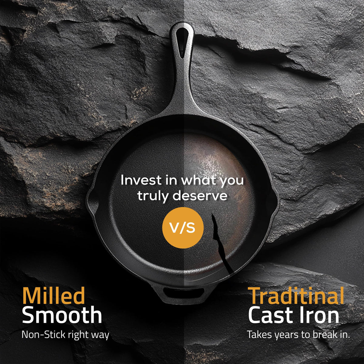Utopia Kitchen outdoor camping skillet ready for campfire cooking.