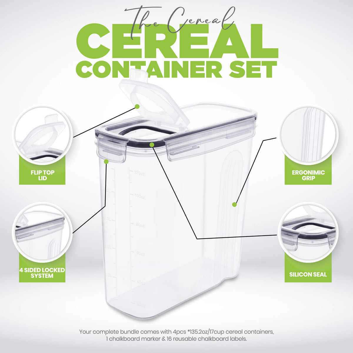 Utopia Kitchen pantry containers help organize flour, rice, and snacks neatly.