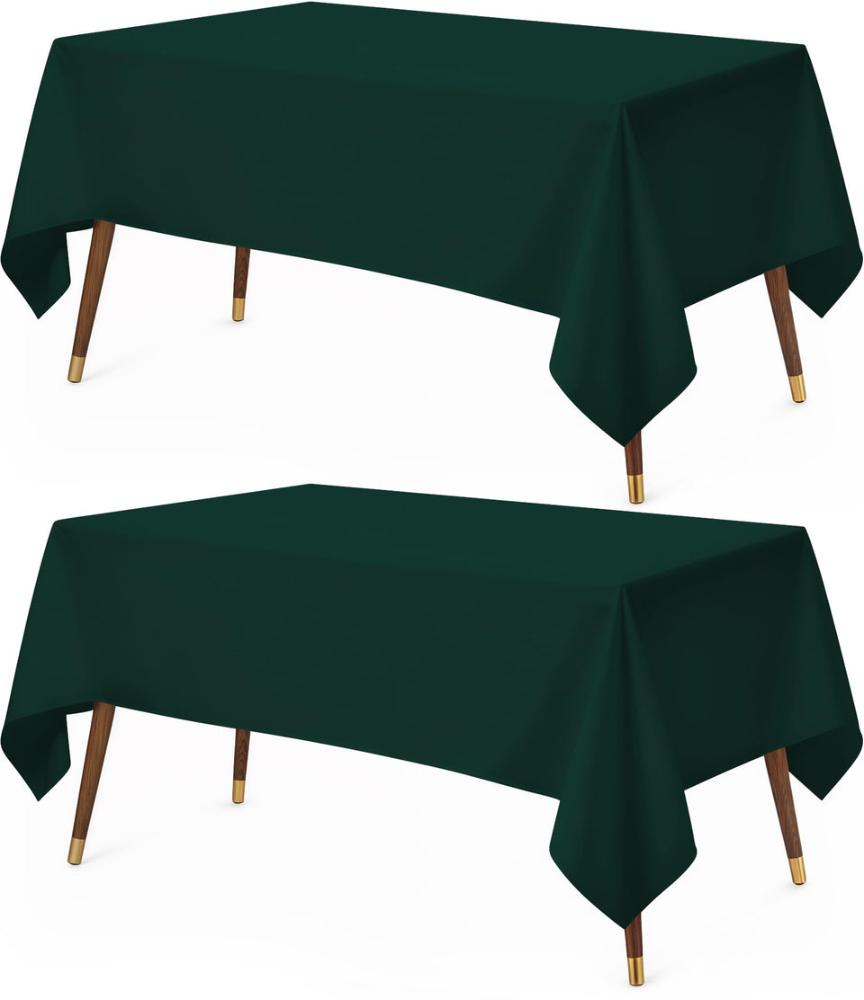 Utopia Kitchen rectangle table cloth 60x102 green on table for elegant dining