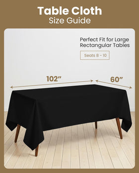 Close-up of wrinkle-free finish on Utopia Kitchen black table cloth.