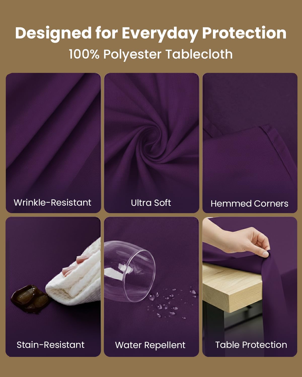 Utopia Kitchen stain-resistant surface protects the table during sauces and spills.