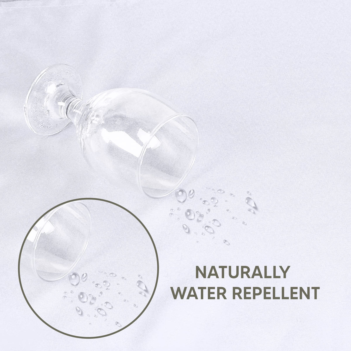 Utopia Kitchen round table cloth 90in white close-up, smooth wrinkle-free surface.