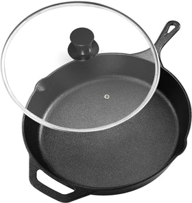 Utopia Kitchen Saute Fry Pan with lid for versatile indoor and outdoor cooking.