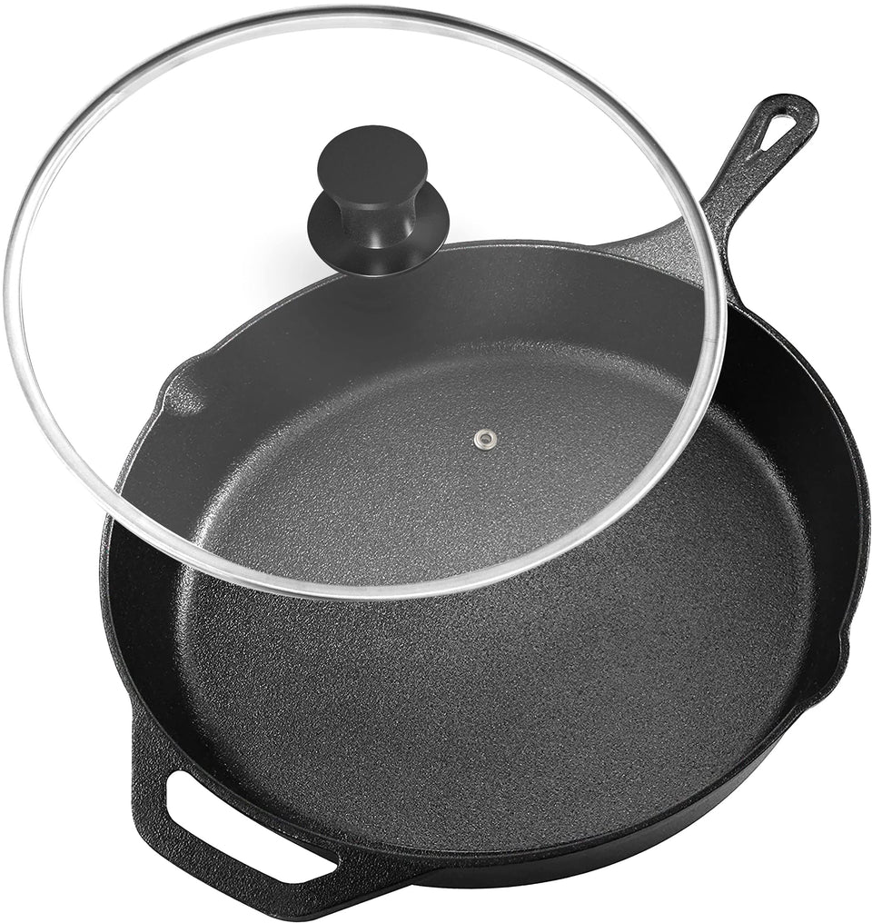 Utopia Kitchen Saute Fry Pan with lid for versatile indoor and outdoor cooking.