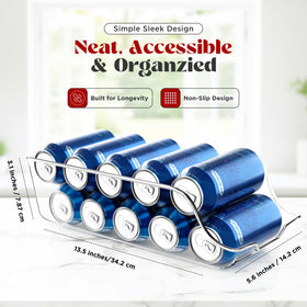Utopia Kitchen clear can organizer 4-pack stacked for efficient pantry storage.