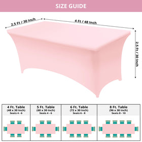 Utopia Kitchen spandex tablecloth with leg pockets showing secure fit on a banquet table.