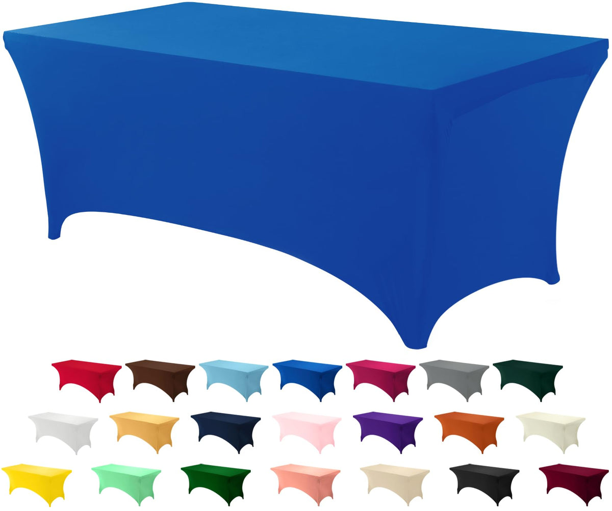Utopia Kitchen spandex tablecloth 6ft blue with tight fit for secure coverage