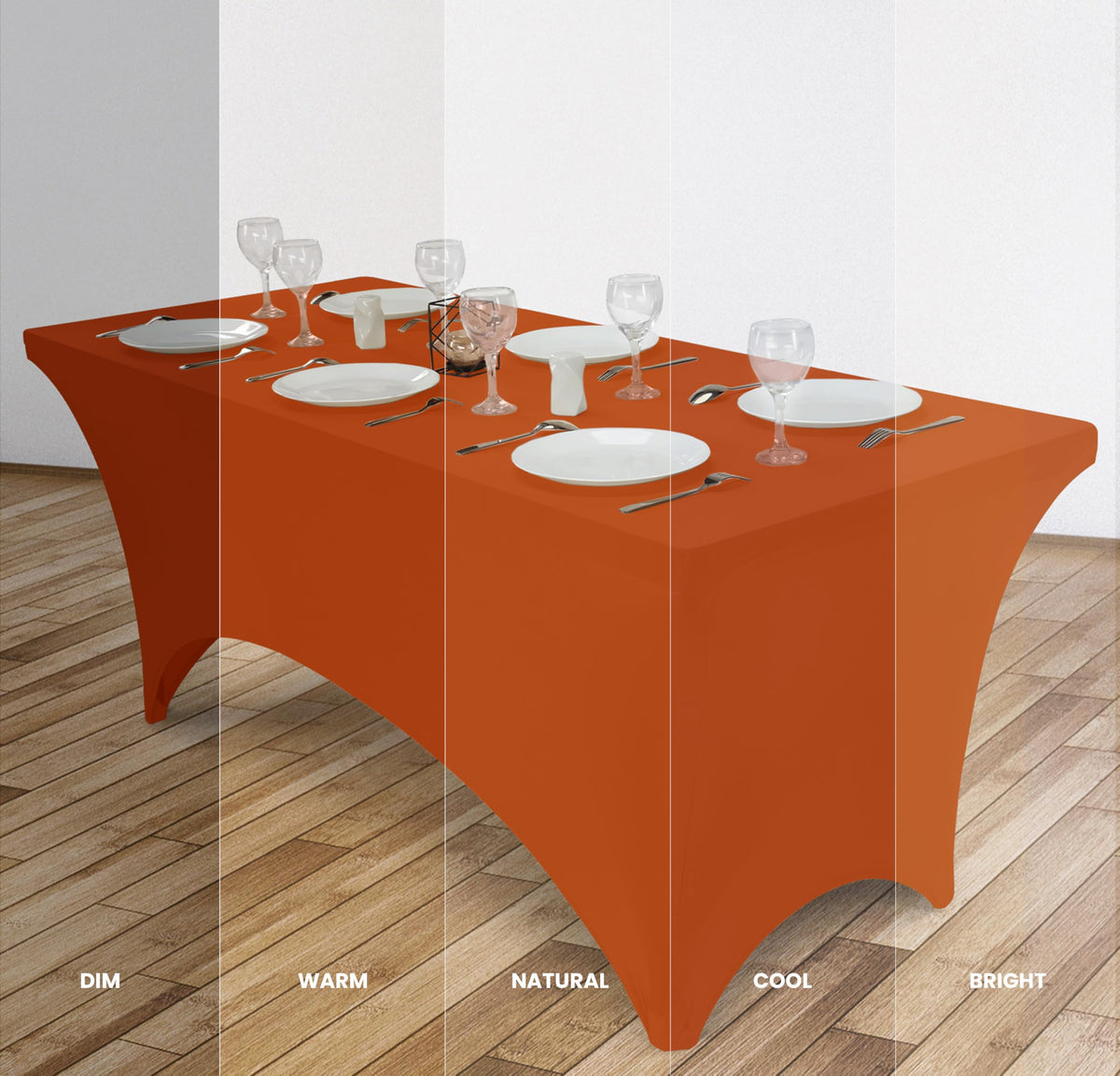 Utopia Kitchen spandex tablecloth surface resists stains and scratches.