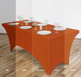 Utopia Kitchen spandex tablecloth surface resists stains and scratches.