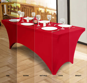 Utopia Kitchen spandex tablecloth protects surfaces from spills and scratches.
