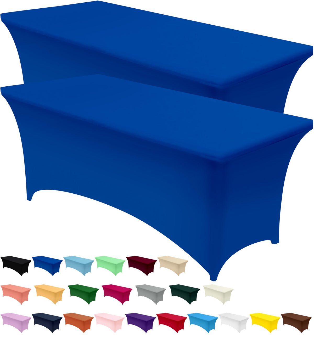 Utopia Kitchen spandex tablecloth on a 6-foot table for a clean, professional look.