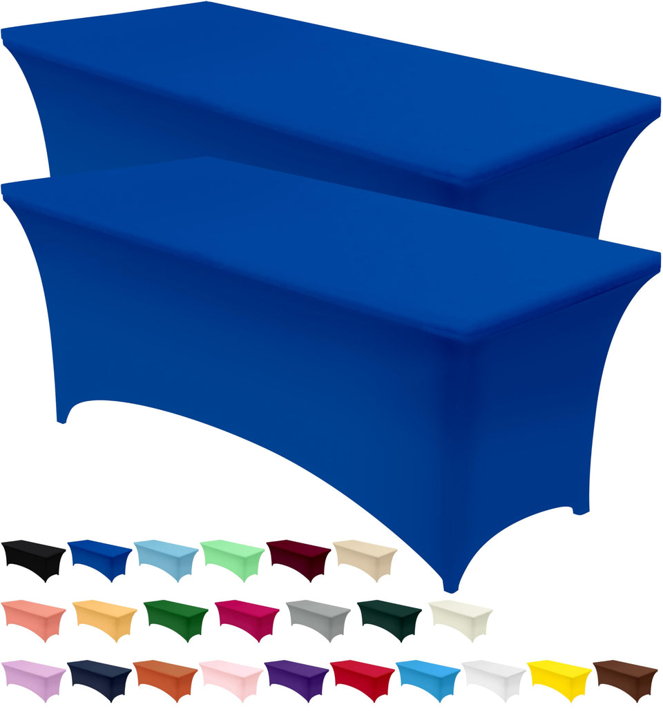 Utopia Kitchen spandex tablecloth on a 6-foot table for a clean, professional look.
