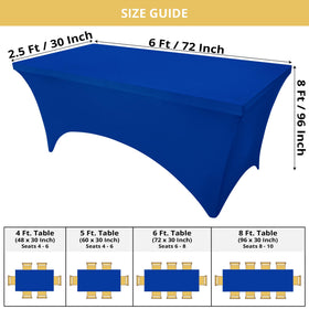 Utopia Kitchen spandex tablecloth stretched to ensure a secure 6-foot fit during events.