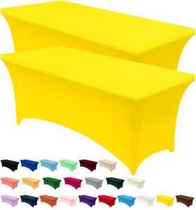 Utopia Kitchen spandex tablecloth 6ft yellow fit for secure, wrinkle-free setup.