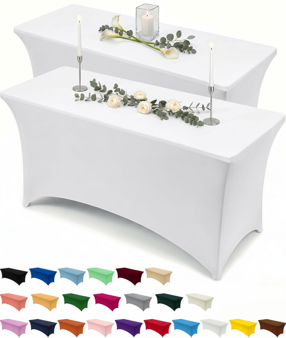 Utopia Kitchen Spandex Tablecloth fits 8ft tables securely for a polished event look.