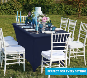 Utopia Kitchen spandex tablecloth suitable for buffet and reception layouts.